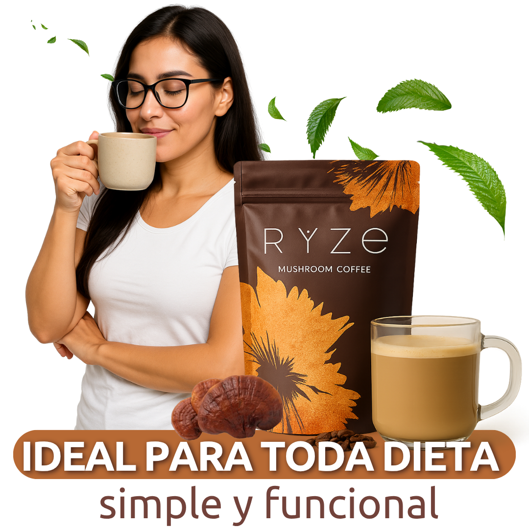 RYZE  ™ Café  de hongos sana tu cuerpo y mente