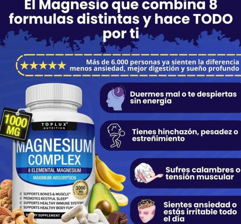 2 x 1 Magnesio Complex™ 8 en 1 - Contiene 60 Cápsulas