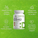 Suplemento de vitamina D3K2 - Alta Potencia