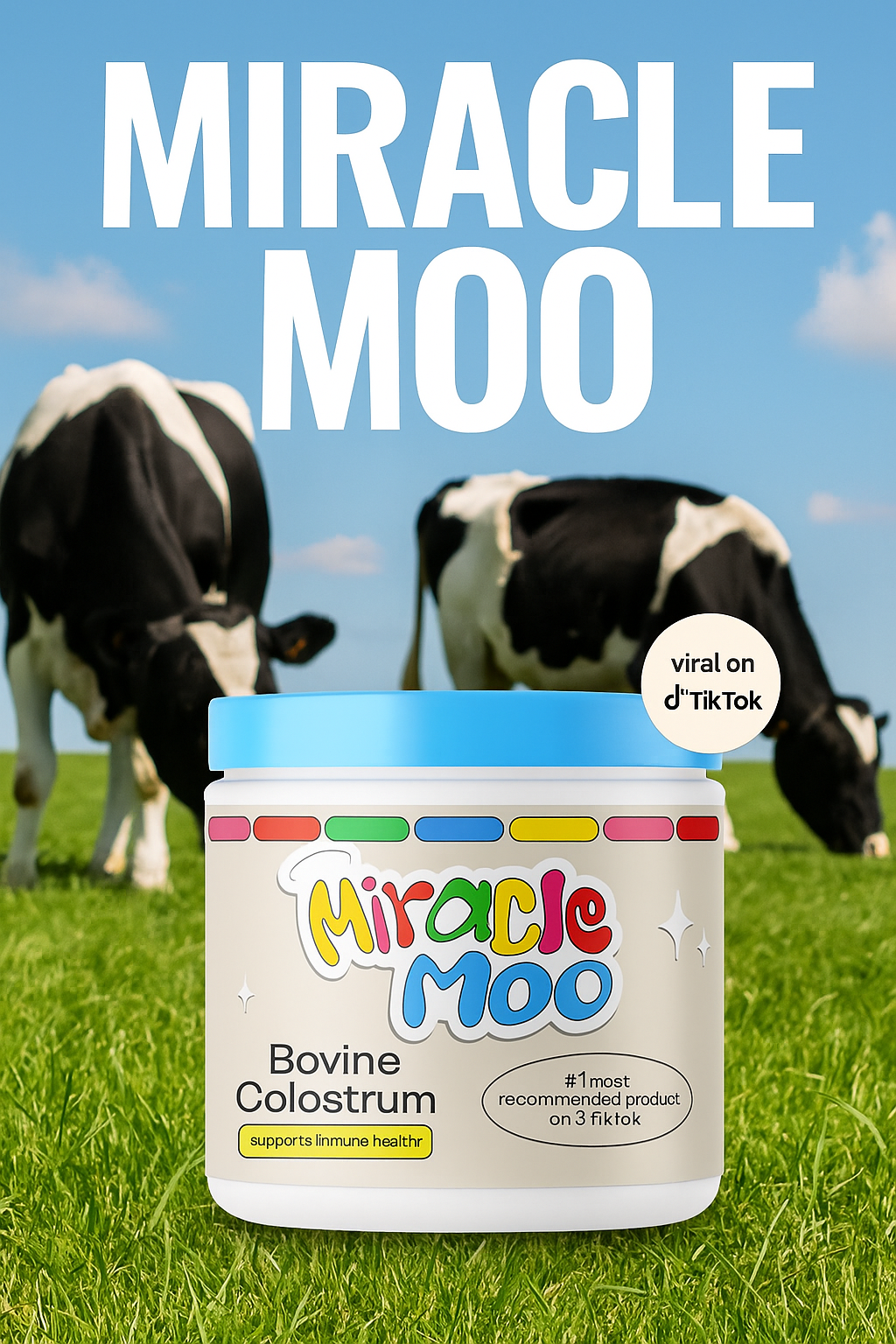 🥛 MIRACLE MOO ™   – Suplemento natural de calostro bovino