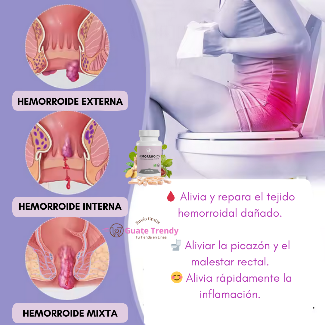 HEMORRHOIDS ™ Elimina las Hemorroides - Contiene 100 Cápsulas