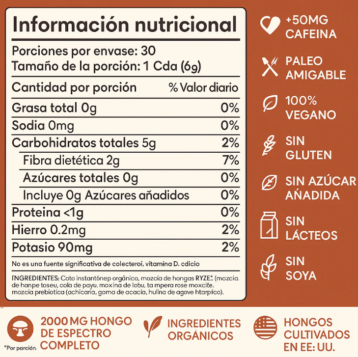 RYZE  ™ Café  de hongos sana tu cuerpo y mente